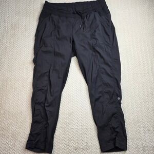 Lululemon Studio Pant II Unlined Black Pinstripe Joggers Womens Size 12